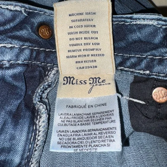 Miss Me Dark Wash Low Rise Easy Skinny Jeans Size 27/31 - Picture 7 of 11